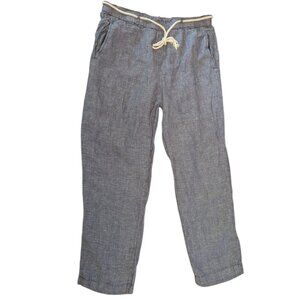 C&C California 100% Linen Pants Fisherman Core Lagenlook Chambray Rope Nautical